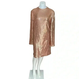 Calvin Klein Gold Polyester Sequin Mini Dress sz  10
